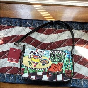 Merona Colorful Cat Print Shoulder Bag